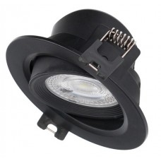 Foco Downlight LED COB Orientable Redondo Negro Ø90mm 8w
